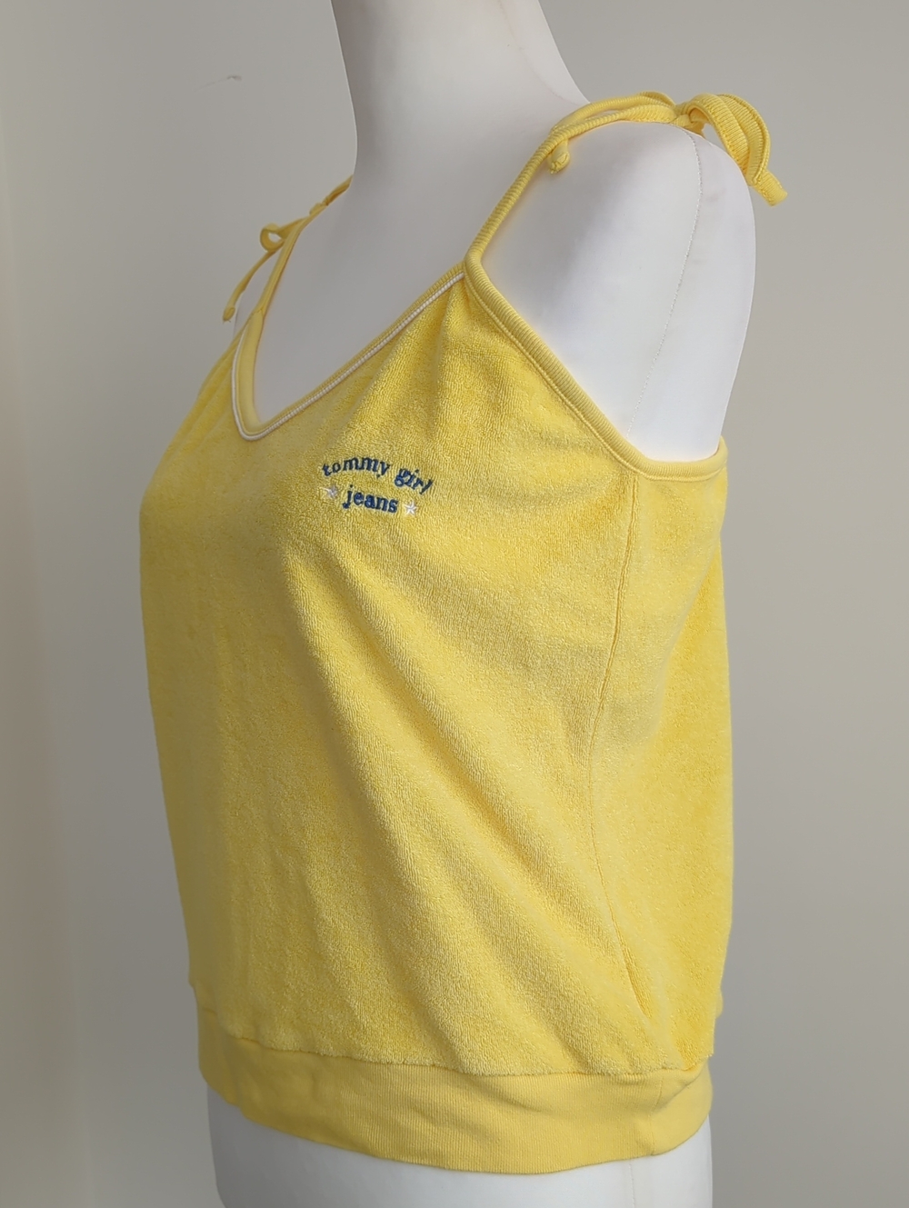Tommy Girl Hilfiger Canary Yellow Terry Cloth Tie-Shoulder Tank Top - Picture 4 of 8